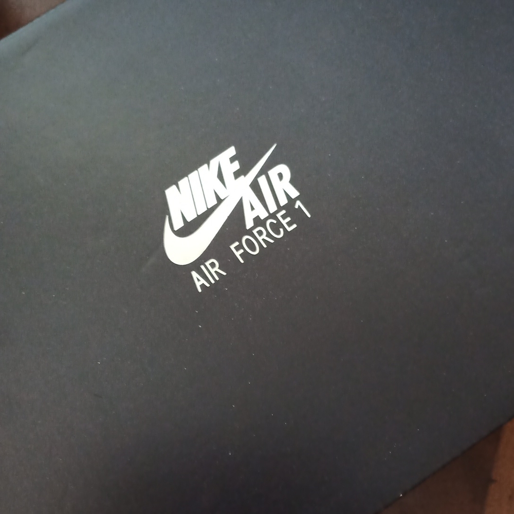 Authentic Nike Air Force 1 black leather with white soles brand new inbox shoes - Picture 6 of 10